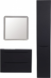 Style Line Мебель для ванной Бергамо Мини 70 подвесная черная Люкс антискрейтч Plus – фотография-11